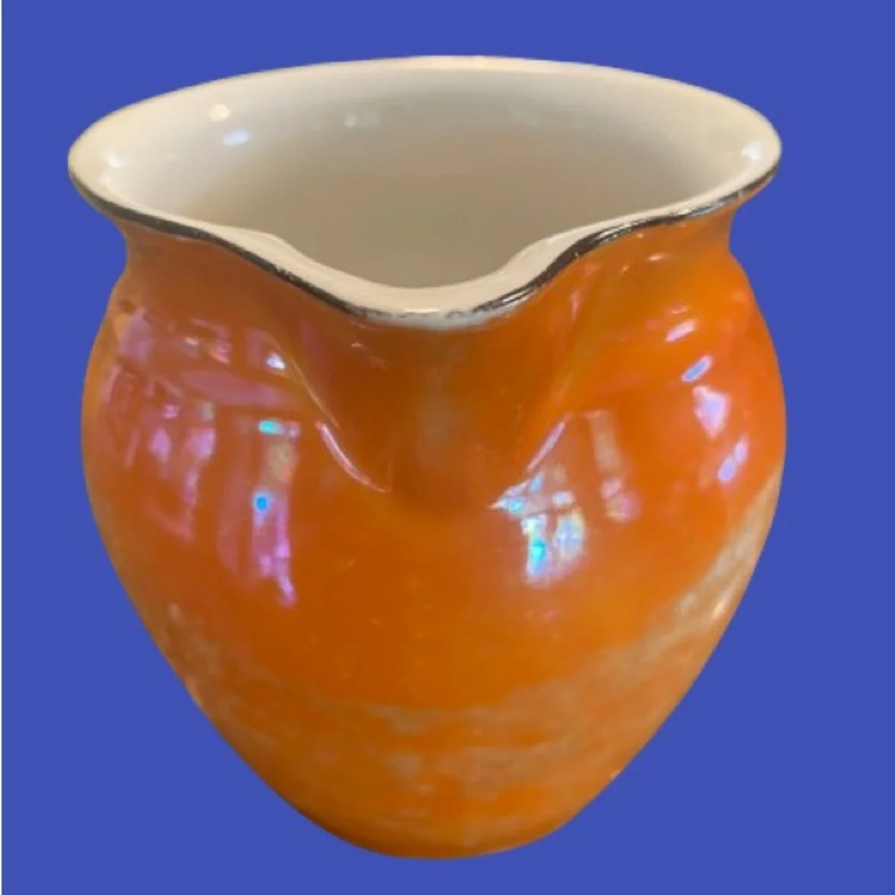 RKG orange lusterware‎ jug, made in Czechoslovakia